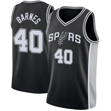 San Antonio Spurs Swingman Jersey - Icon Edition Black Harrison Barnes ＃40 Men's