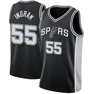 San Antonio Spurs Swingman Jersey - Icon Edition Black Harrison Ingram ＃55 Men's