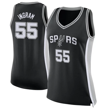 San Antonio Spurs Swingman Jersey - Icon Edition Black Harrison Ingram ＃55 Women's