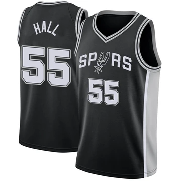 San Antonio Spurs Swingman Jersey - Icon Edition Black Jordan Hall ＃55 Men's