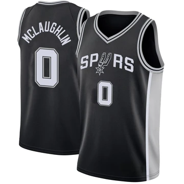 San Antonio Spurs Swingman Jersey - Icon Edition Black Jordan McLaughlin ＃0 Men's