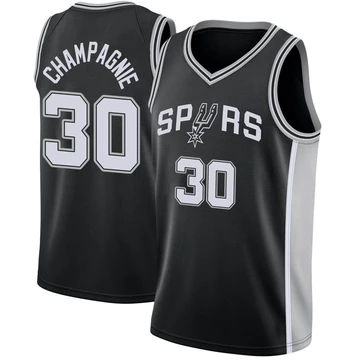 San Antonio Spurs Swingman Jersey - Icon Edition Black Julian Champagnie ＃30 Men's