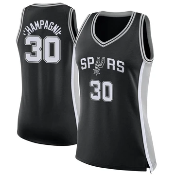 San Antonio Spurs Swingman Jersey - Icon Edition Black Julian Champagnie ＃30 Women's