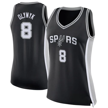 San Antonio Spurs Swingman Jersey - Icon Edition Black Kelly Olynyk ＃8 Women's