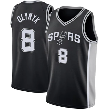 San Antonio Spurs Swingman Jersey - Icon Edition Black Kelly Olynyk ＃8 Youth