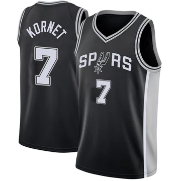San Antonio Spurs Swingman Jersey - Icon Edition Black Luke Kornet ＃7 Men's