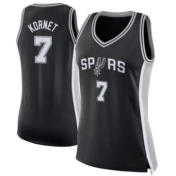 San Antonio Spurs Swingman Jersey - Icon Edition Black Luke Kornet ＃7 Women's
