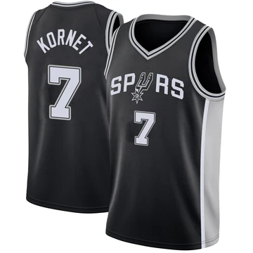 San Antonio Spurs Swingman Jersey - Icon Edition Black Luke Kornet ＃7 Youth