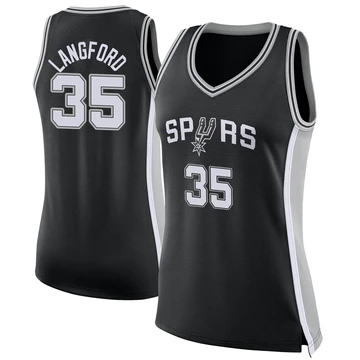 San Antonio Spurs Swingman Jersey - Icon Edition Black Romeo Langford ＃35 Women's