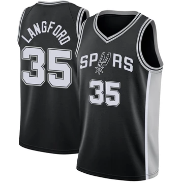 San Antonio Spurs Swingman Jersey - Icon Edition Black Romeo Langford ＃35 Youth