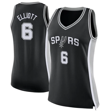 San Antonio Spurs Swingman Jersey - Icon Edition Black Sean Elliott ＃6 Women's