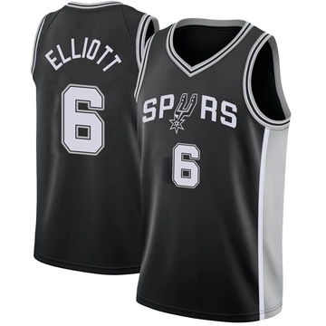 San Antonio Spurs Swingman Jersey - Icon Edition Black Sean Elliott ＃6 Youth