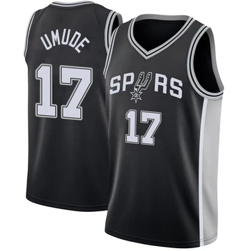 San Antonio Spurs Swingman Jersey - Icon Edition Black Stanley Umude ＃17 Youth
