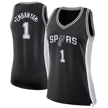 San Antonio Spurs Swingman Jersey - Icon Edition Black Victor Wembanyama ＃1 Women's