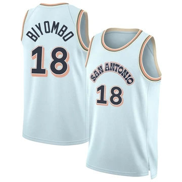 San Antonio Spurs Swingman Light Blue City Edition Jersey 2024/25 Bismack Biyombo ＃18 Youth