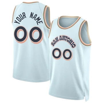 San Antonio Spurs Swingman Light Blue City Edition Jersey 2024/25 Custom ＃00 Men's