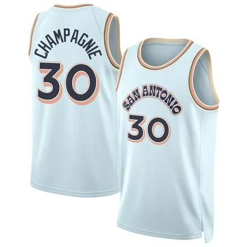 San Antonio Spurs Swingman Light Blue City Edition Jersey 2024/25 Julian Champagnie ＃30 Youth