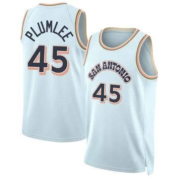 San Antonio Spurs Swingman Light Blue City Edition Jersey 2024/25 Mason Plumlee ＃45 Youth