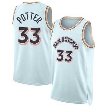 San Antonio Spurs Swingman Light Blue City Edition Jersey 2024/25 Micah Potter ＃33 Youth