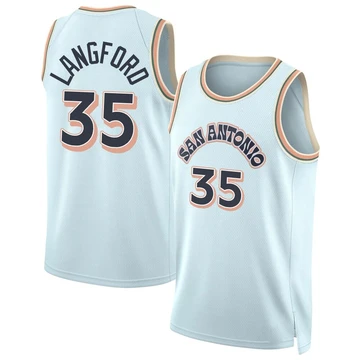 San Antonio Spurs Swingman Light Blue City Edition Jersey 2024/25 Romeo Langford ＃35 Men's
