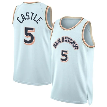 San Antonio Spurs Swingman Light Blue City Edition Jersey 2024/25 Stephon Castle ＃5 Youth
