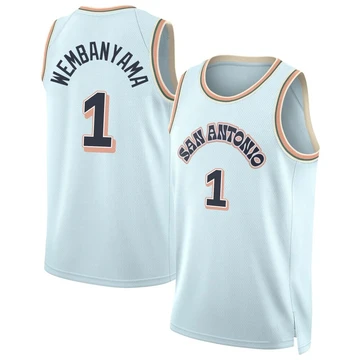 San Antonio Spurs Swingman Light Blue City Edition Jersey 2024/25 Victor Wembanyama ＃1 Youth