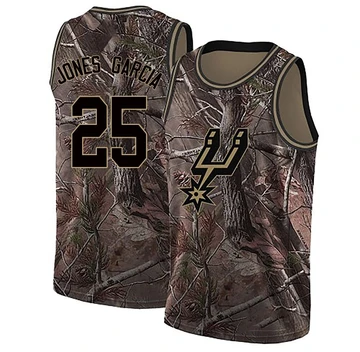 San Antonio Spurs Swingman Realtree Collection Jersey Camo David Jones Garcia ＃25 Men's