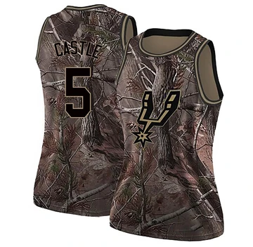 San Antonio Spurs Swingman Realtree Collection Jersey Camo Stephon Castle ＃5 Women's
