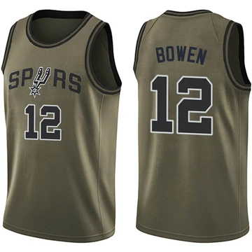 San Antonio Spurs Swingman Salute to Service Jersey Green Bruce Bowen ＃12 Men's