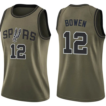 San Antonio Spurs Swingman Salute to Service Jersey Green Bruce Bowen ＃12 Women's