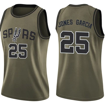 San Antonio Spurs Swingman Salute to Service Jersey Green David Jones Garcia ＃25 Women's