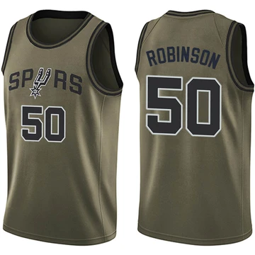 San Antonio Spurs Swingman Salute to Service Jersey Green David Robinson ＃50 Men's