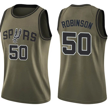 San Antonio Spurs Swingman Salute to Service Jersey Green David Robinson ＃50 Women's