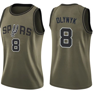 San Antonio Spurs Swingman Salute to Service Jersey Green Kelly Olynyk ＃8 Women's