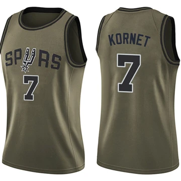 San Antonio Spurs Swingman Salute to Service Jersey Green Luke Kornet ＃7 Women's