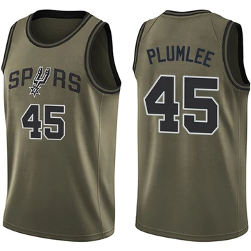 San Antonio Spurs Swingman Salute to Service Jersey Green Mason Plumlee ＃45 Youth