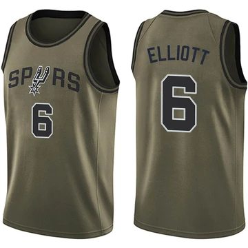 San Antonio Spurs Swingman Salute to Service Jersey Green Sean Elliott ＃6 Youth