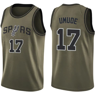 San Antonio Spurs Swingman Salute to Service Jersey Green Stanley Umude ＃17 Youth
