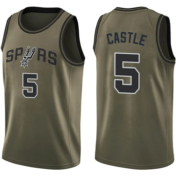 San Antonio Spurs Swingman Salute to Service Jersey Green Stephon Castle ＃5 Youth