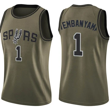 San Antonio Spurs Swingman Salute to Service Jersey Green Victor Wembanyama ＃1 Women's