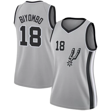 San Antonio Spurs Swingman Silver Jersey - Statement Edition Bismack Biyombo ＃18 Women's