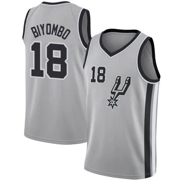 San Antonio Spurs Swingman Silver Jersey - Statement Edition Bismack Biyombo ＃18 Youth