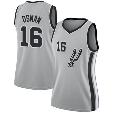 San Antonio Spurs Swingman Silver Jersey - Statement Edition Cedi Osman ＃16 Women's