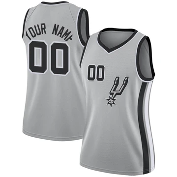 San Antonio Spurs Swingman Silver Jersey - Statement Edition Custom ＃00 Women's