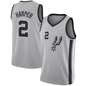 San Antonio Spurs Swingman Silver Jersey - Statement Edition Dylan Harper ＃2 Men's