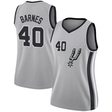San Antonio Spurs Swingman Silver Jersey - Statement Edition Harrison Barnes ＃40 Women's