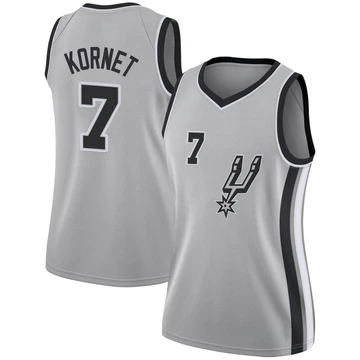 San Antonio Spurs Swingman Silver Jersey - Statement Edition Luke Kornet ＃7 Women's