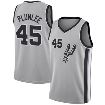 San Antonio Spurs Swingman Silver Jersey - Statement Edition Mason Plumlee ＃45 Men's