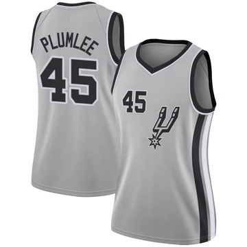 San Antonio Spurs Swingman Silver Jersey - Statement Edition Mason Plumlee ＃45 Women's