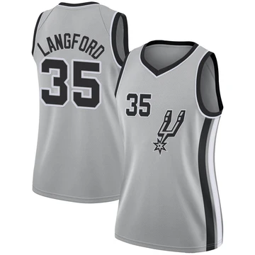San Antonio Spurs Swingman Silver Jersey - Statement Edition Romeo Langford ＃35 Women's